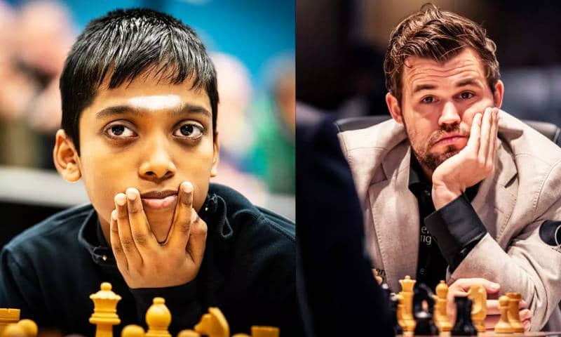 Quels sont les joueurs ayant battu Magnus Carlsen ? 4 Rameshbabu Praggnanandhaa bat Magnus Carlsen en 2022 au cours de l’Airthings Masters