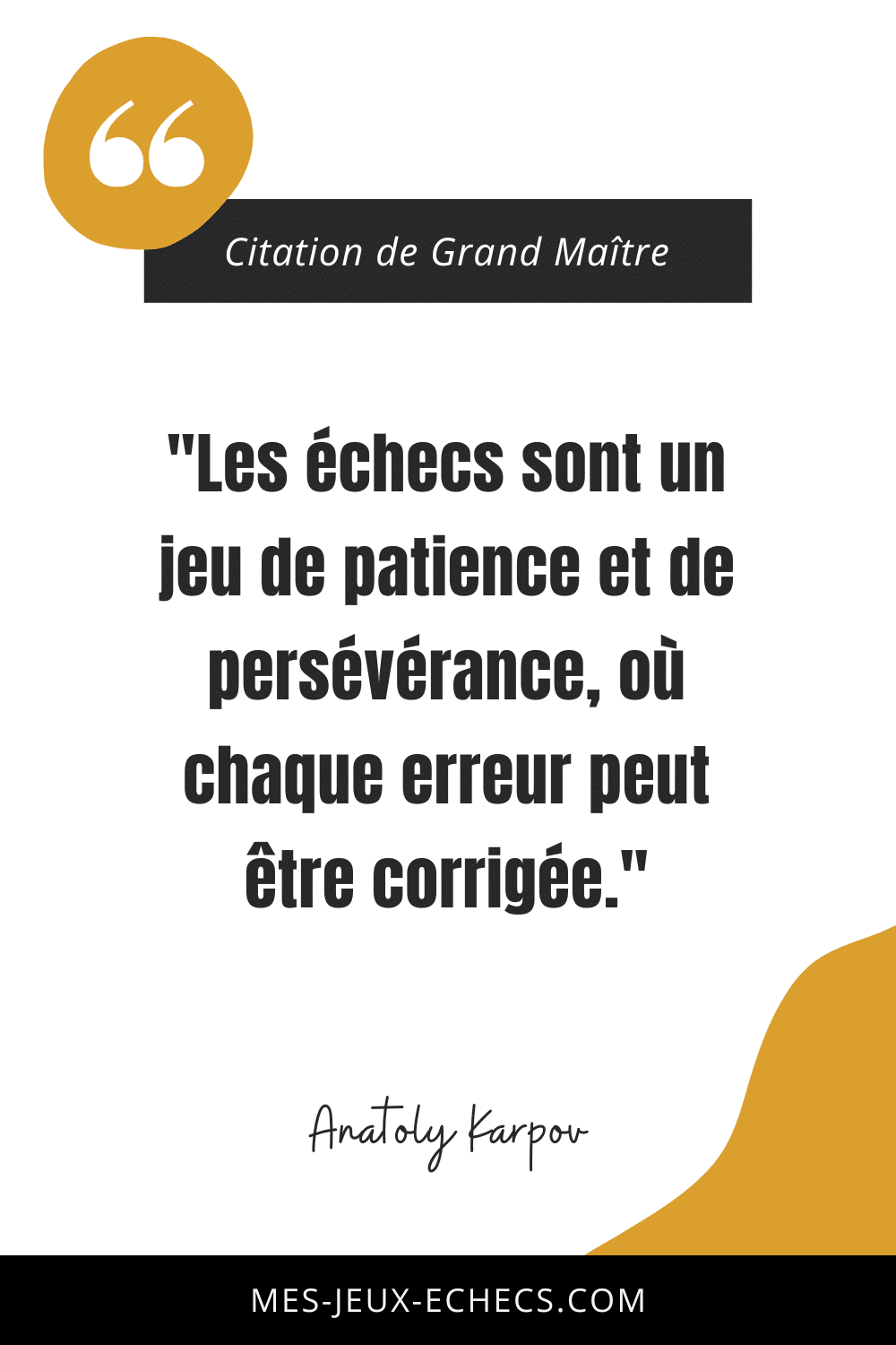 Dopez votre mindset avec les meilleurs citations des Grands Maîtres 18 "Les échecs sont un jeu de patience et de persévérance, où chaque erreur peut être corrigée." - Anatoly Karpov