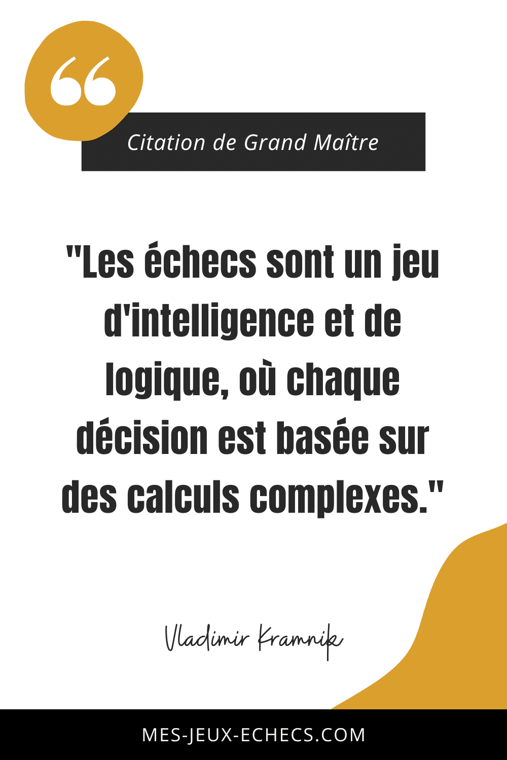 Dopez votre mindset avec les meilleurs citations des Grands Maîtres 26 "Les échecs sont un jeu d'intelligence et de logique, où chaque décision est basée sur des calculs complexes." - Vladimir Kramnik