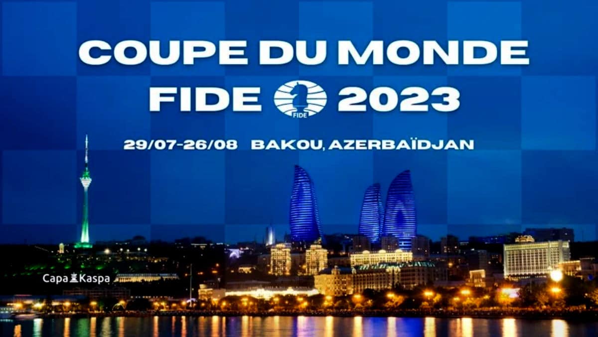 Affiche de la coupe du monde FIDE 2023